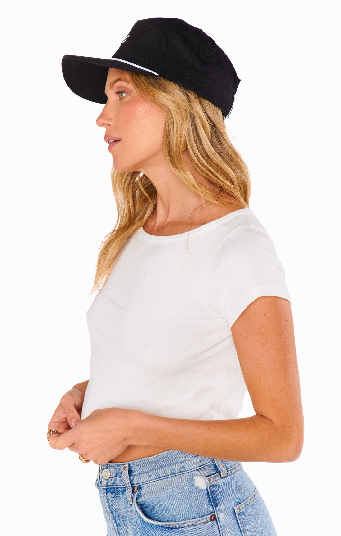 MUMU Black Rope Snapback Cap - Adjustable Casual Hat