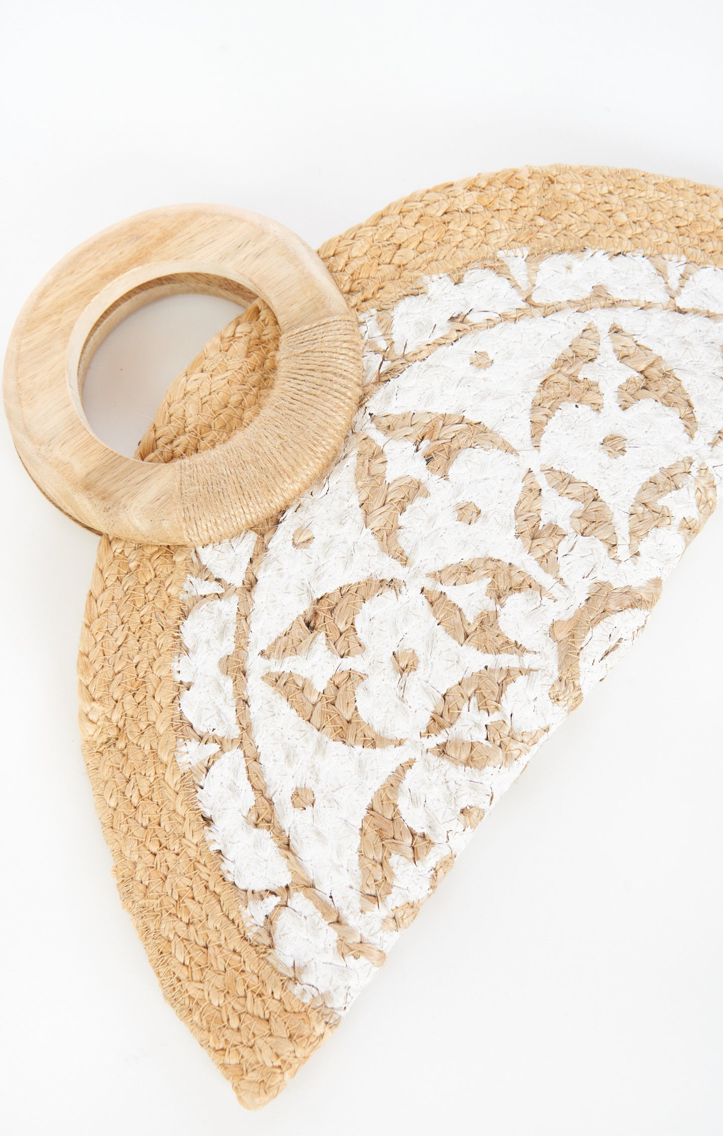 Nicola Natural Straw Handbag - White Woven Tote for Day to Night