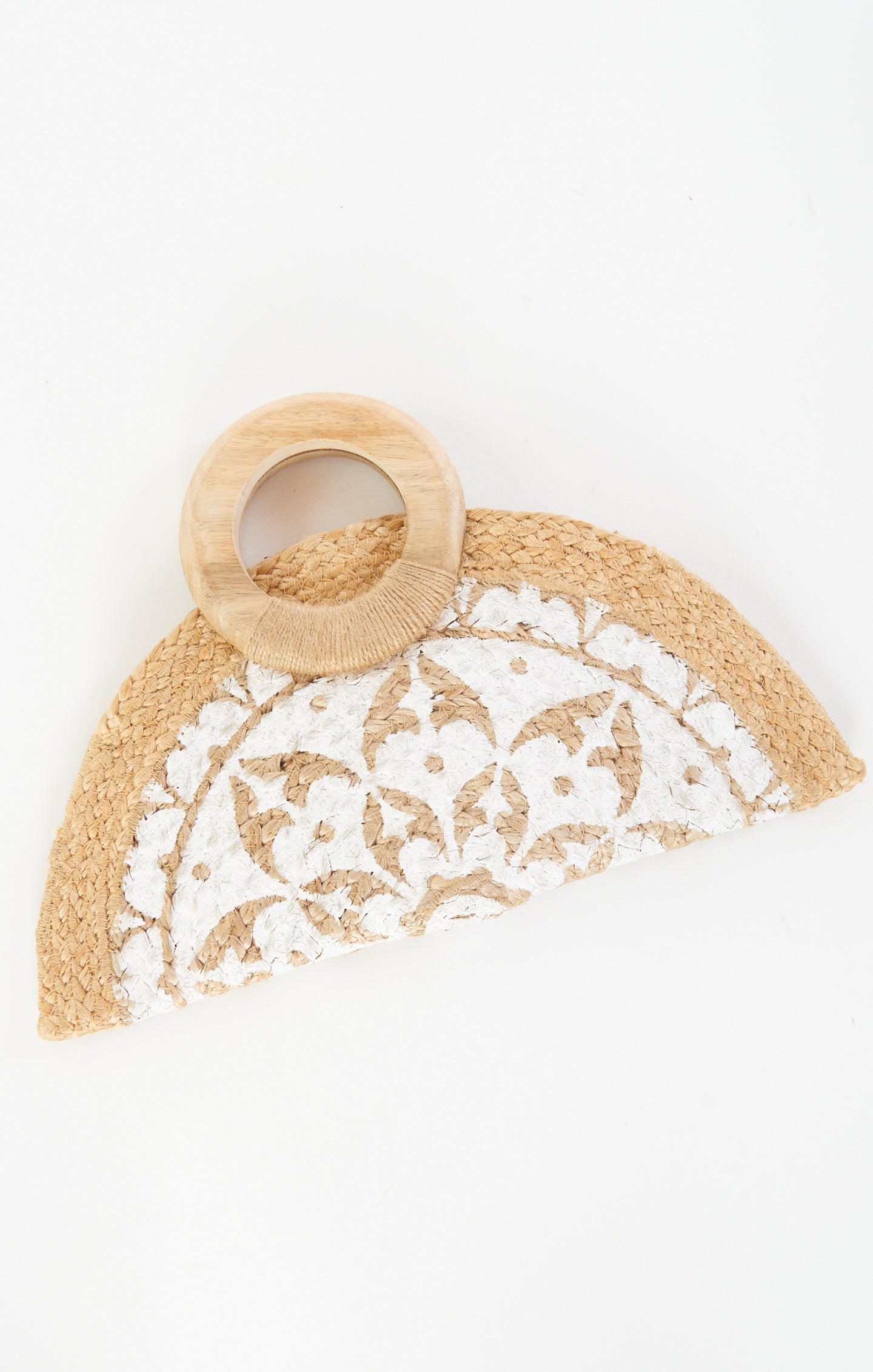 Nicola Natural Straw Handbag - White Woven Tote for Day to Night