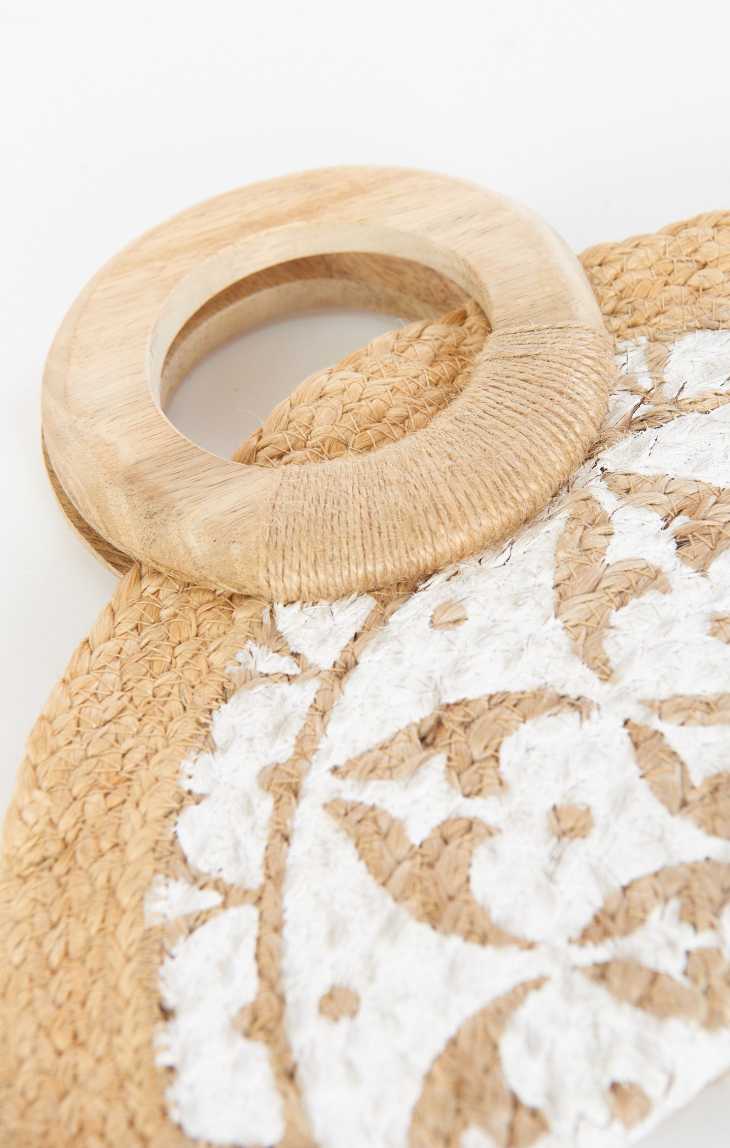 Nicola Natural Straw Handbag - White Woven Tote for Day to Night