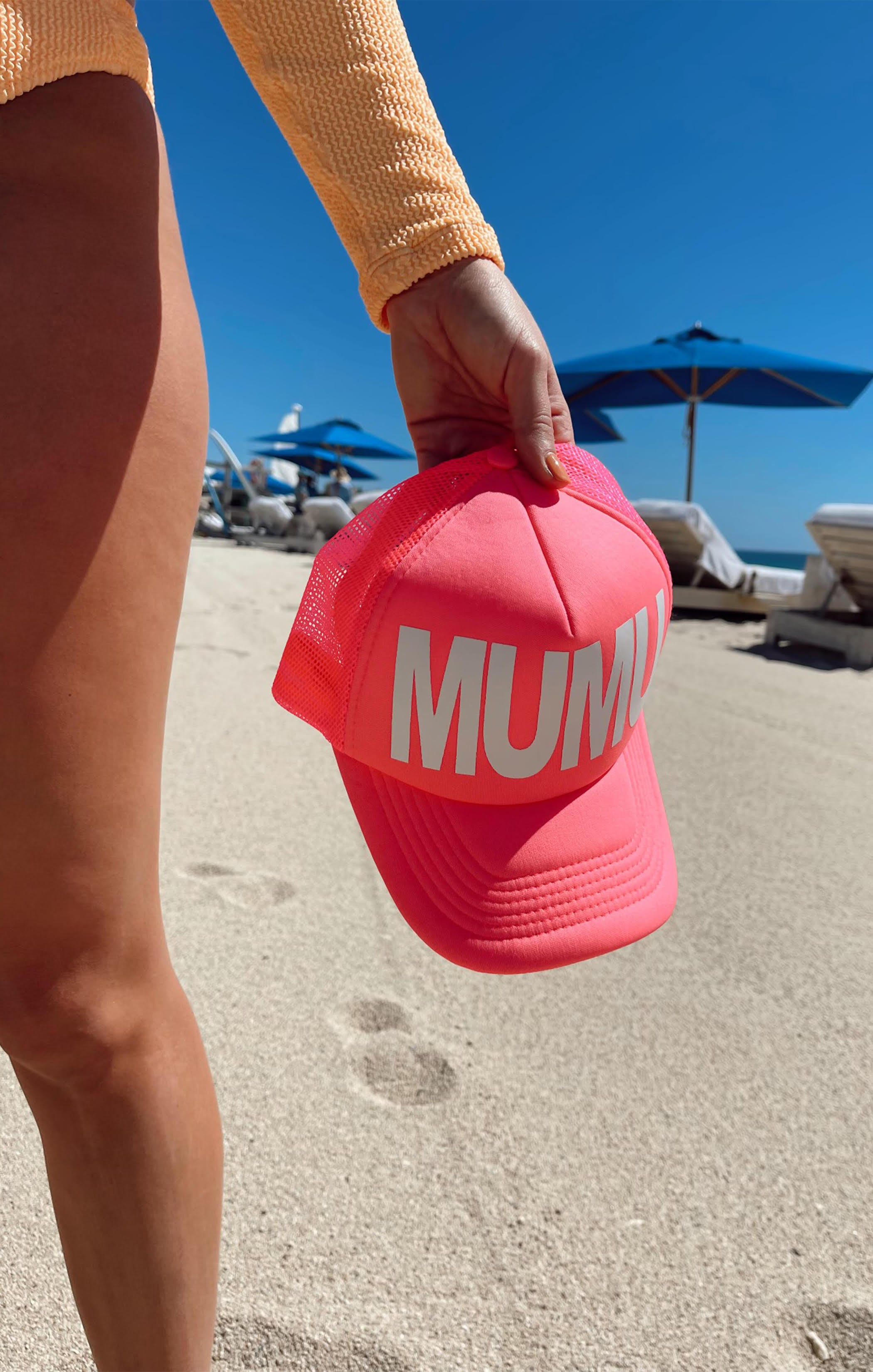 MUMU Neon Pink Trucker Hat for Women & Men