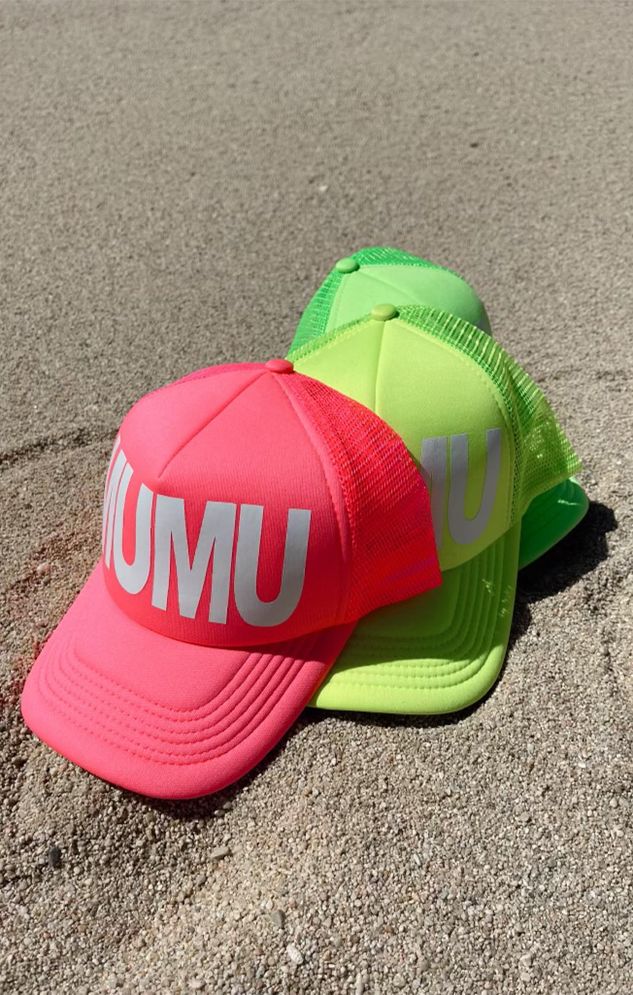 MUMU Neon Pink Trucker Hat for Women & Men