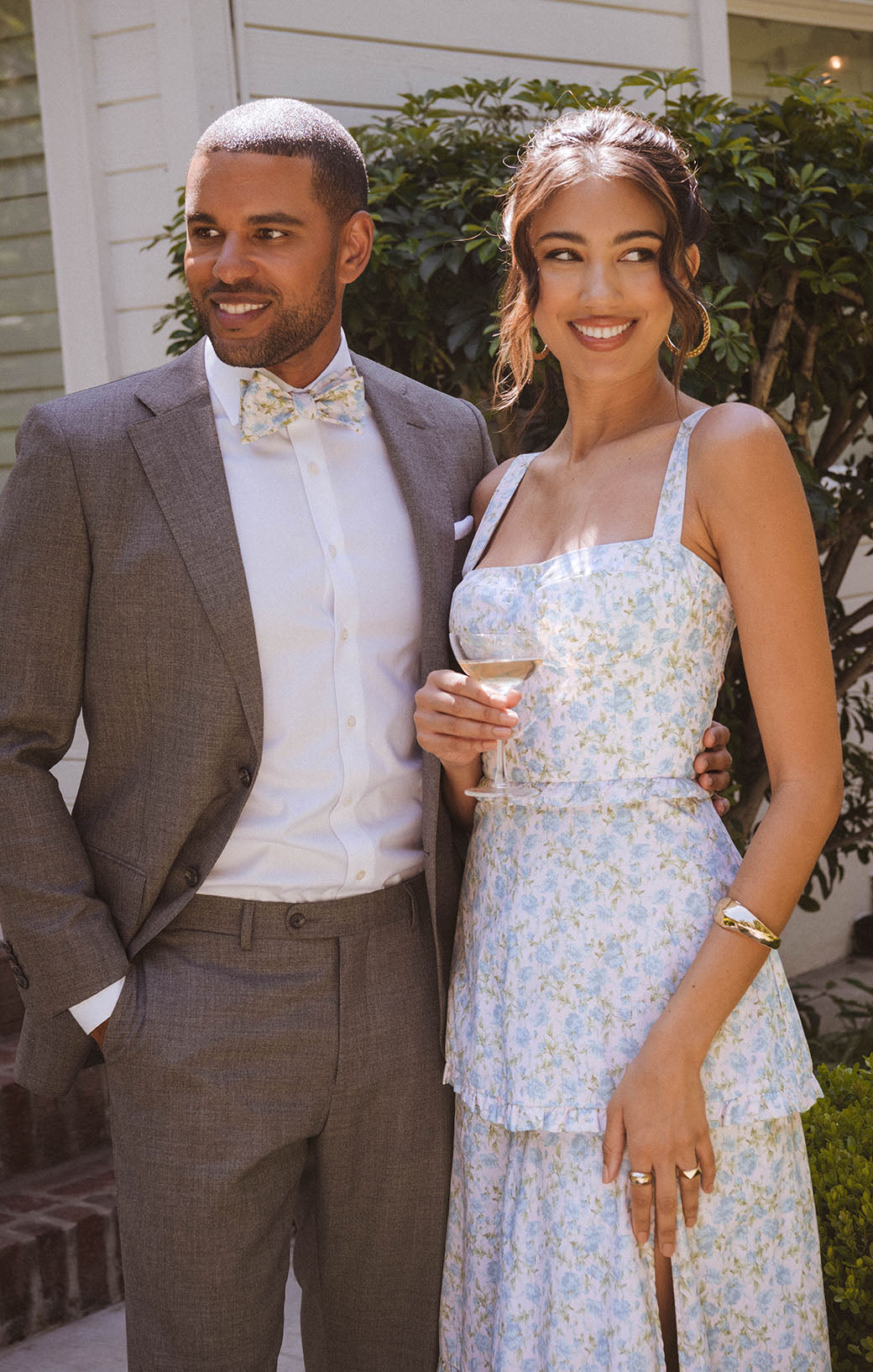 Floral Corset Maxi Dress with Side Slit - Lady Rose