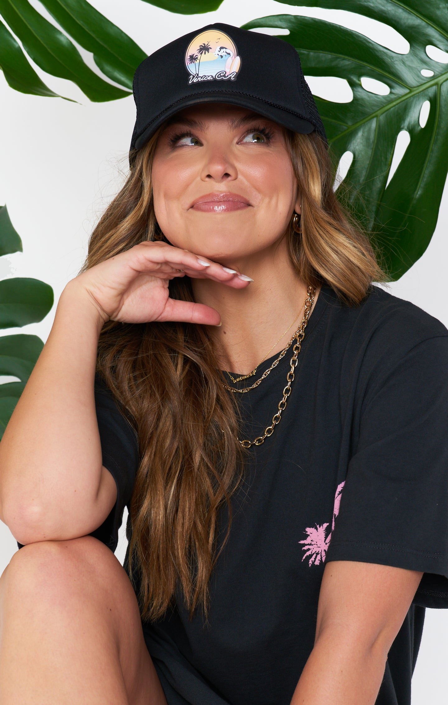 Venice Graphic Black Trucker Hat by Mumu