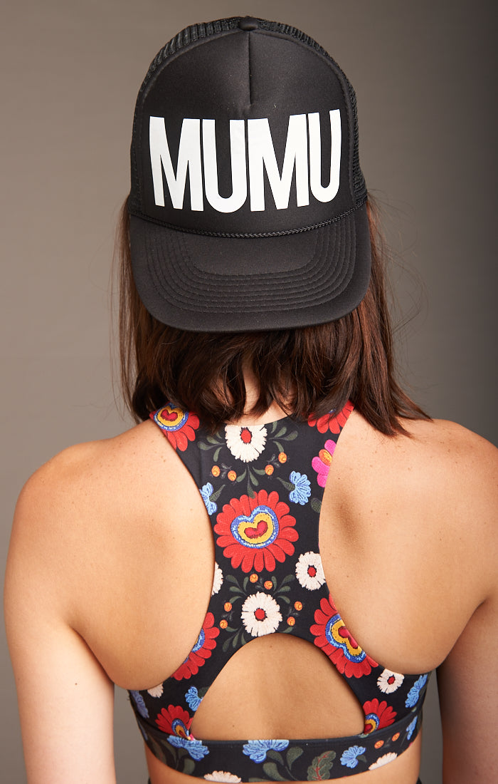 MUMU Black and White Trucker Hat for Men & Women
