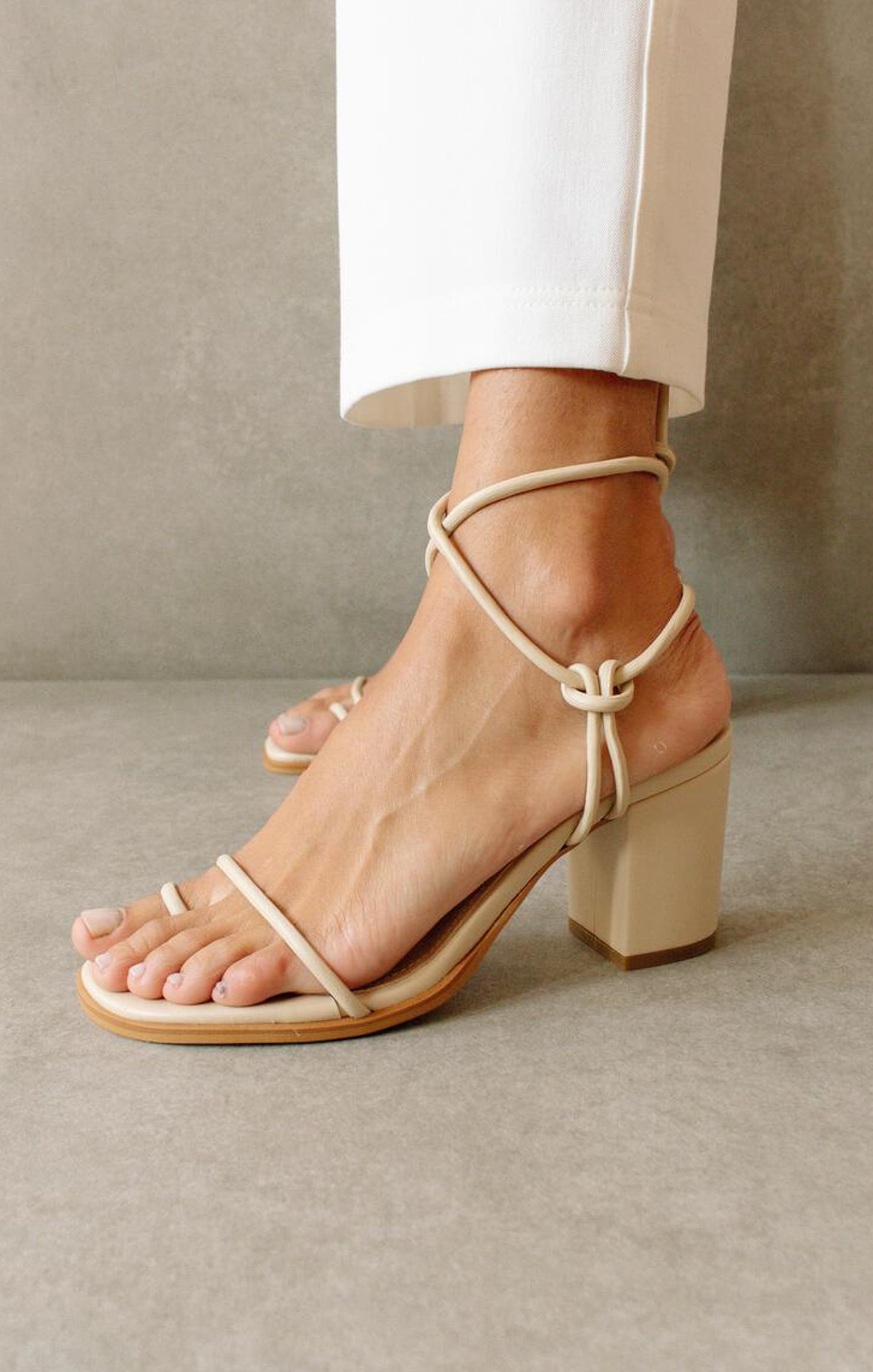 Alohas Grace Wrap Heel Sandals in Corn Ivory | Adjustable Straps