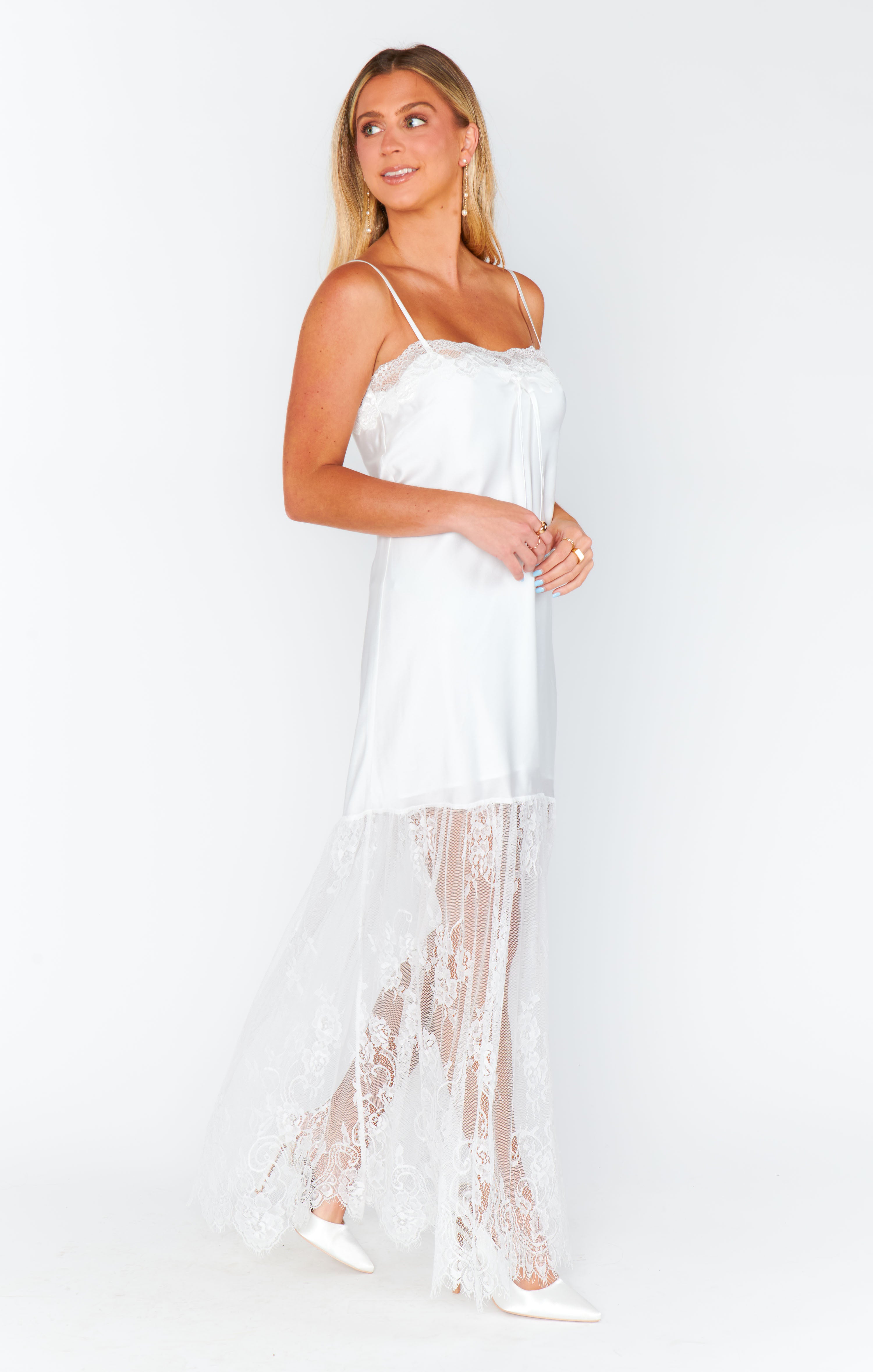 Celine Ivory Satin Maxi Dress - Vintage Slip Design