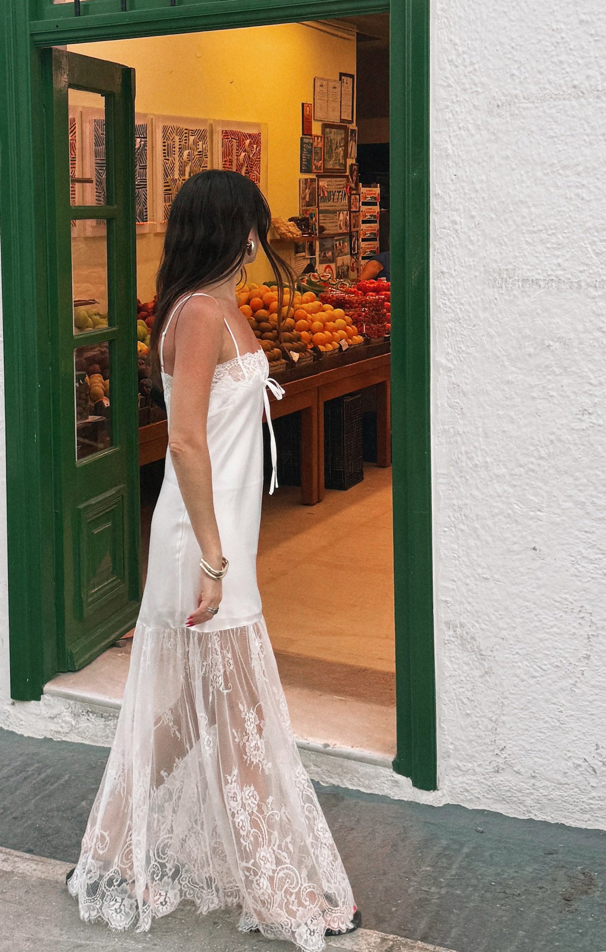 Celine Ivory Satin Maxi Dress - Vintage Slip Design