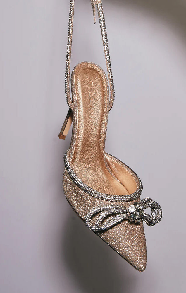 Billini Gold Glitter Elope Pointed Heels for Evening & Bridal