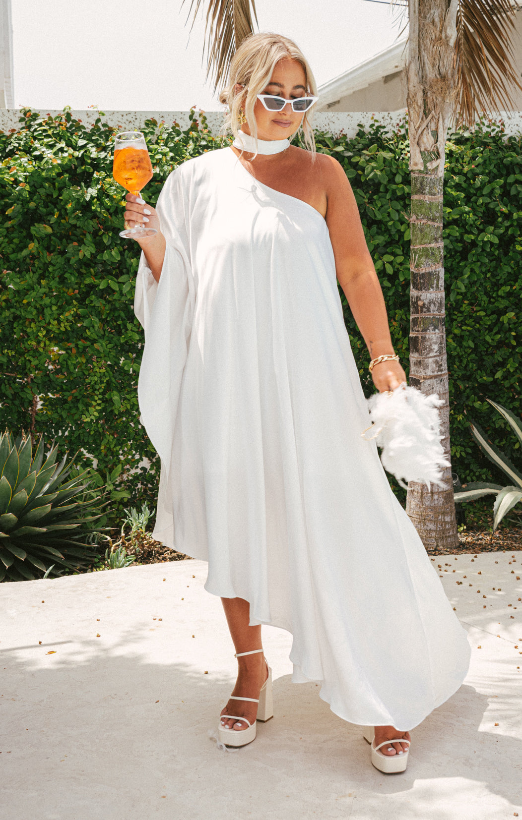 Rhea Ivory Satin One Shoulder Bridal Maxi Dress