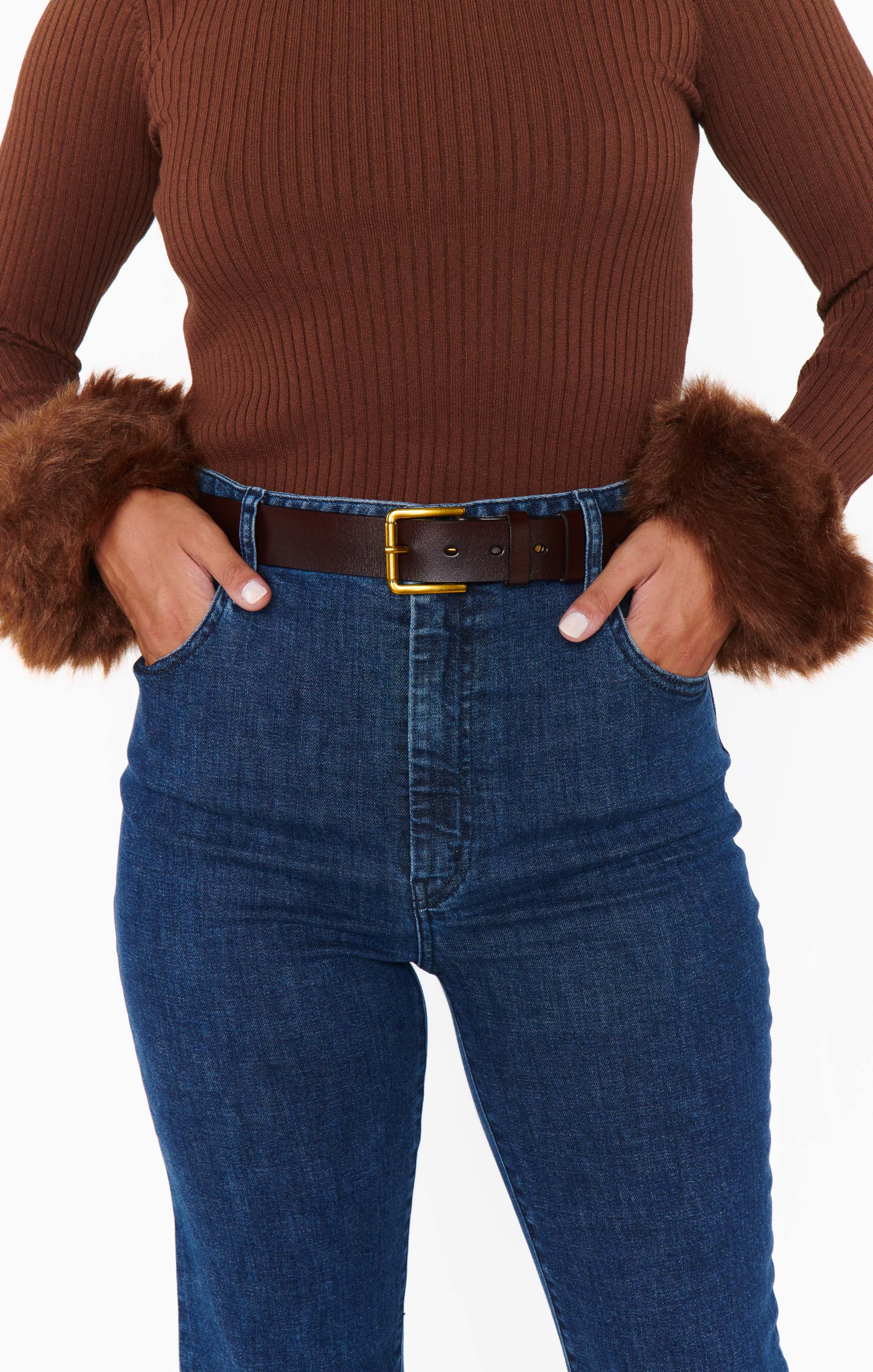 Jordana Brown Leather Belt - Timeless Wardrobe Staple