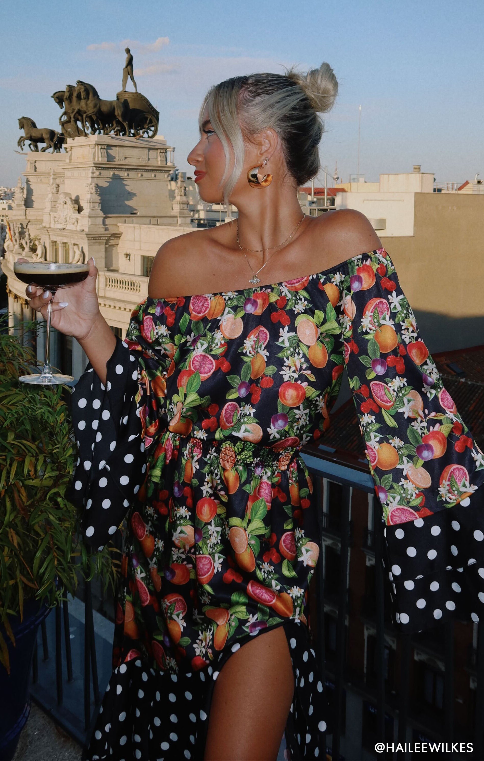 Off-Shoulder Tropical Maxi Dress with Smocked Waist - Dream