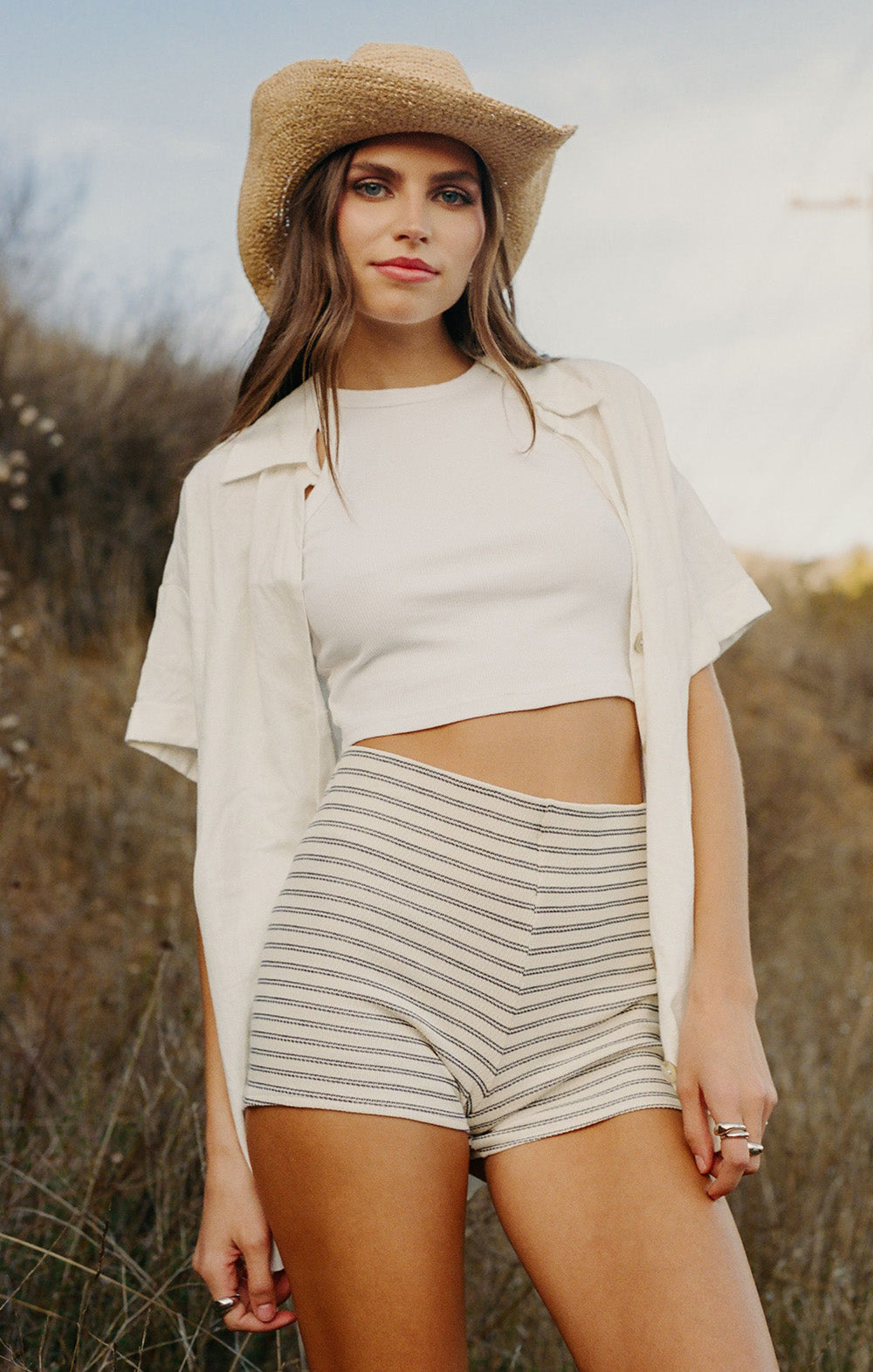 Ziggy Knit Shorts with Skyline Stripe - Comfy Casual Wear