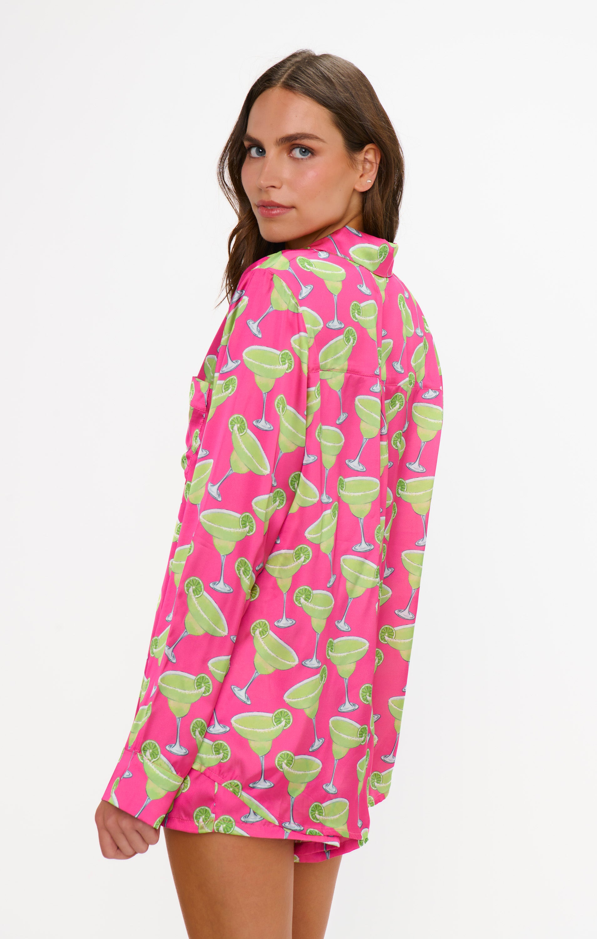 Silky Margarita Print PJ Set for Beauty Sleep