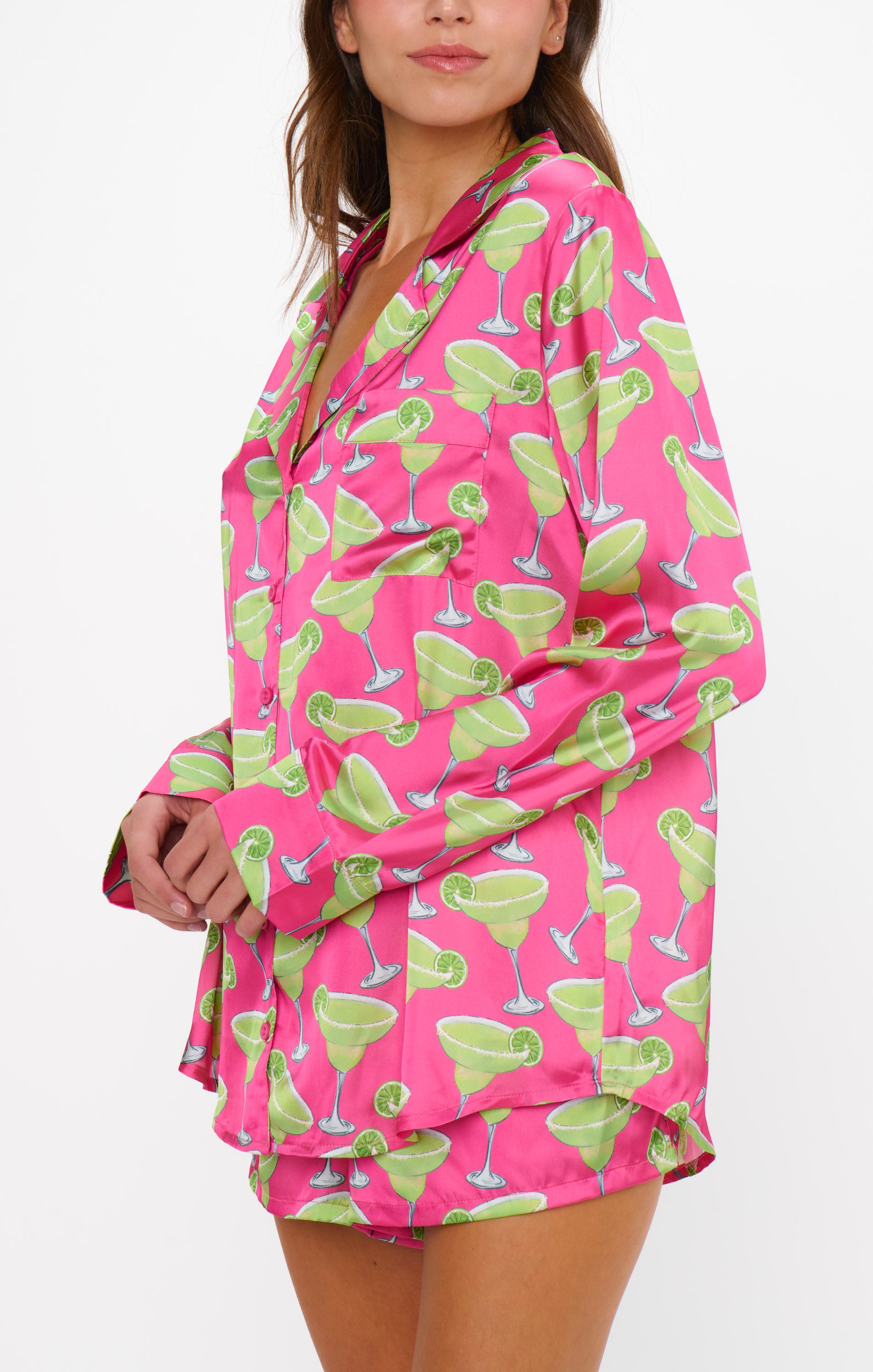 Silky Margarita Print PJ Set for Beauty Sleep