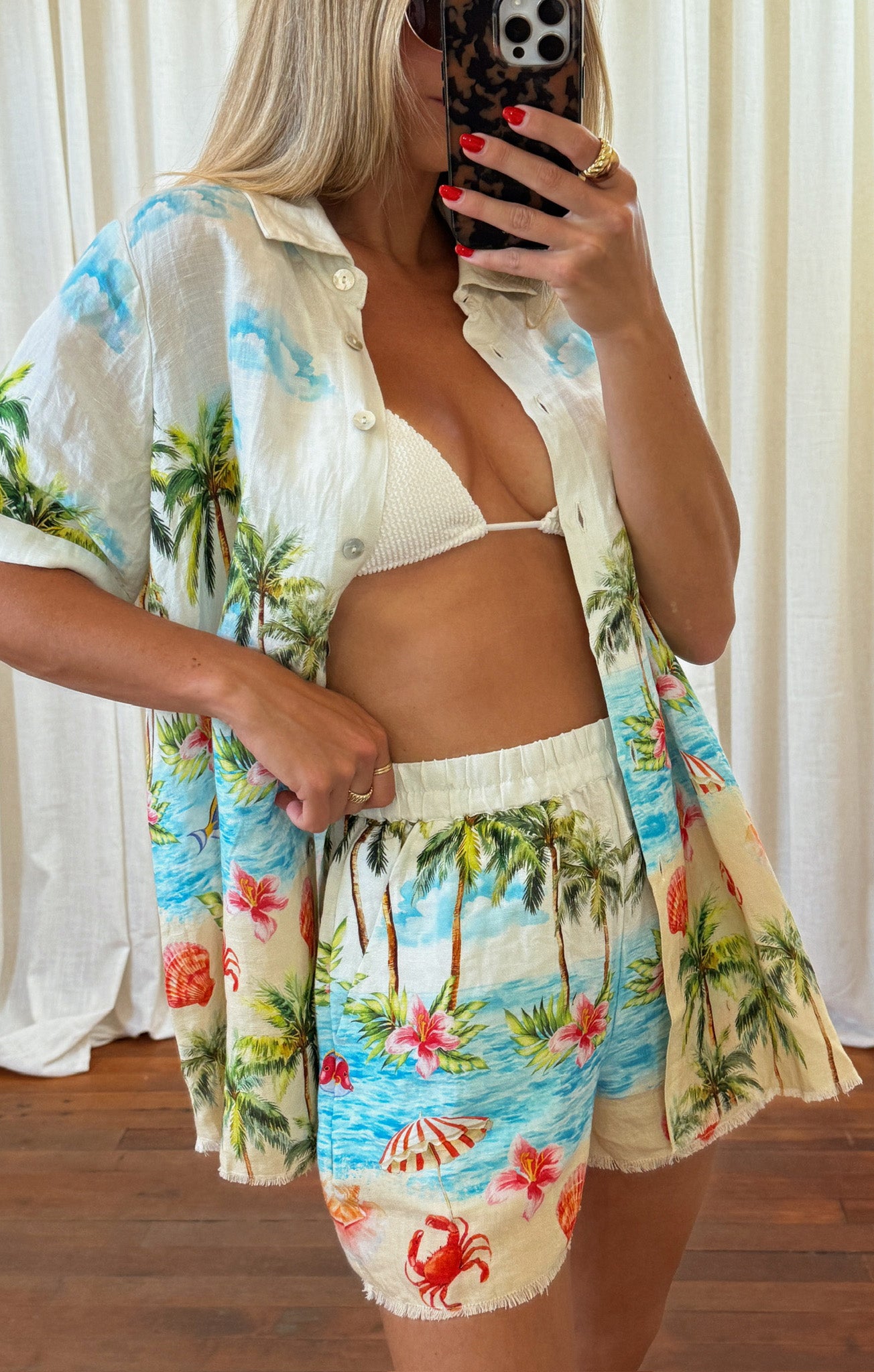 Women's Linen High Waist Port Shorts - Island Style