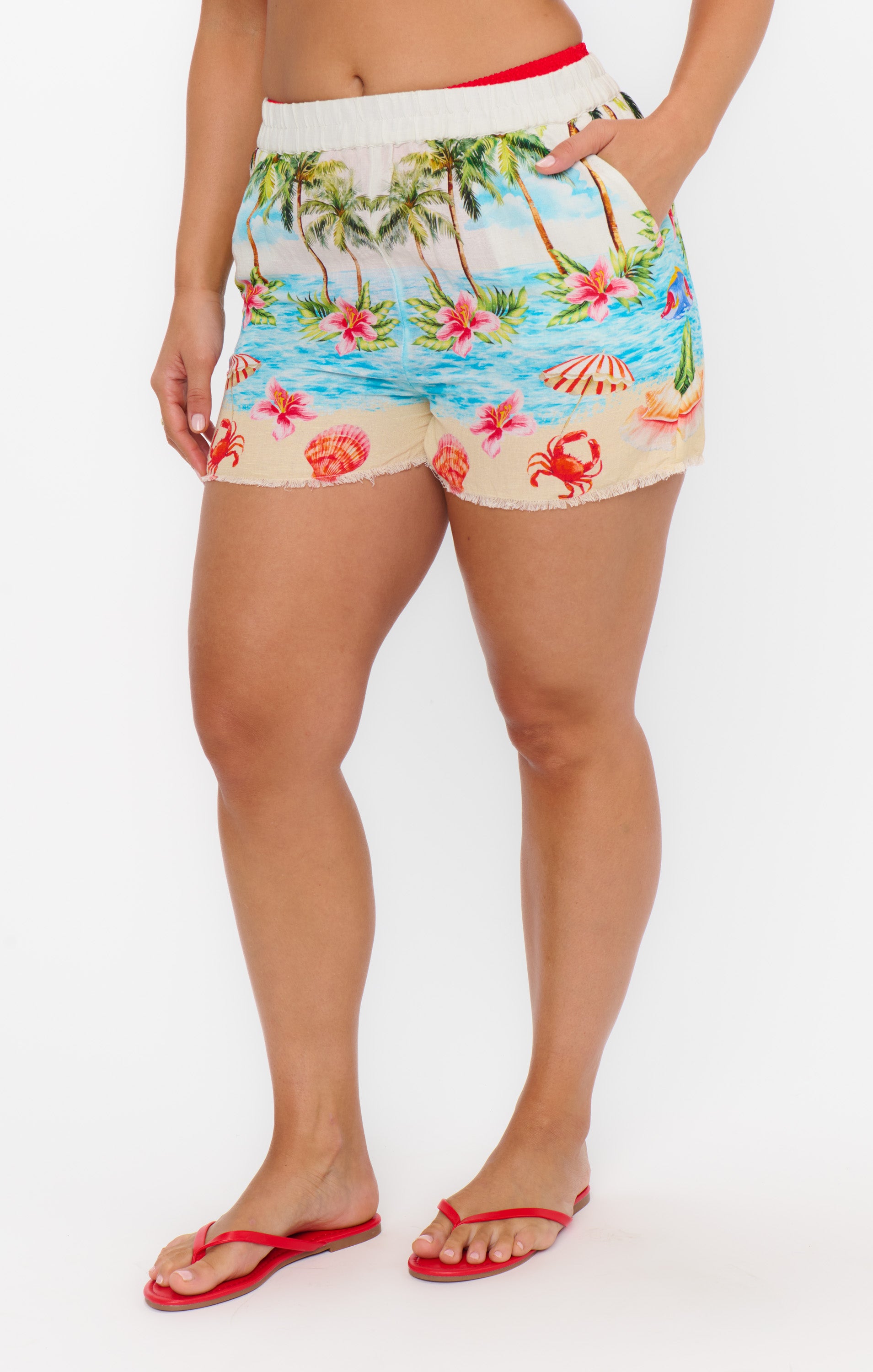 Women's Linen High Waist Port Shorts - Island Style