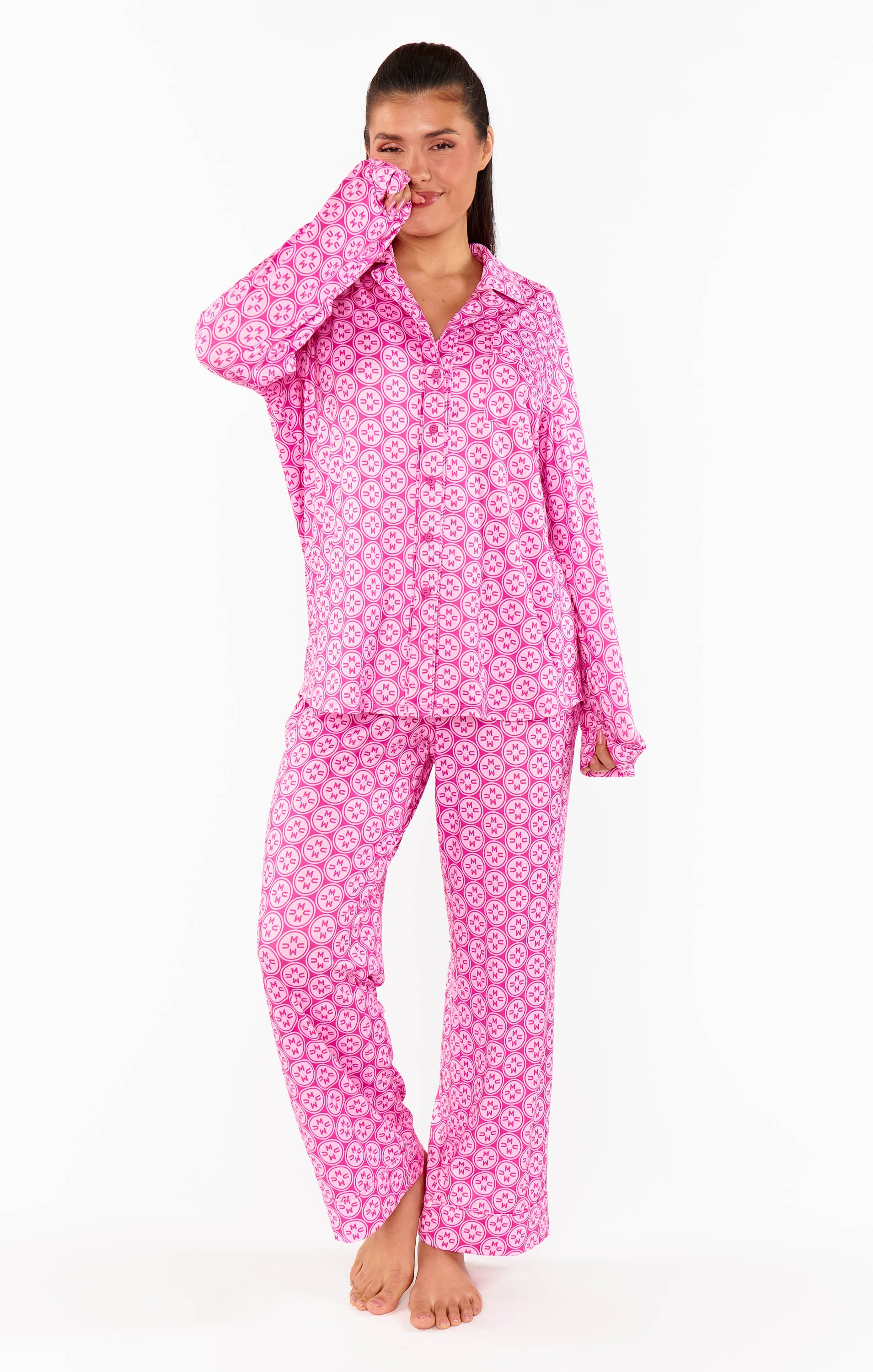 Women's Pink Mumu Logo Classic PJ Set - Soft Jersey Pajamas