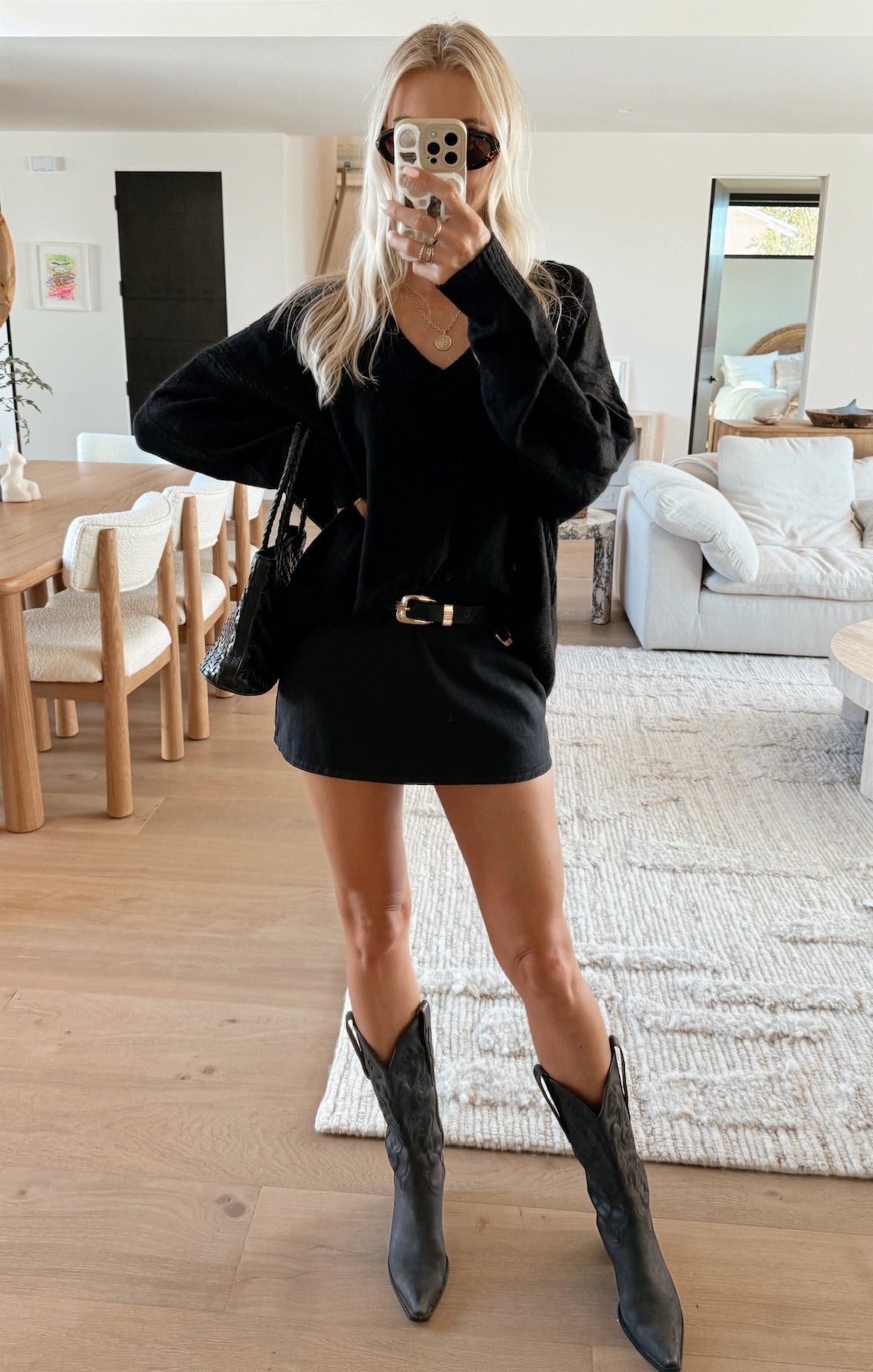 Black Denim Skort with Shorts - All Night Comfort for Dancing