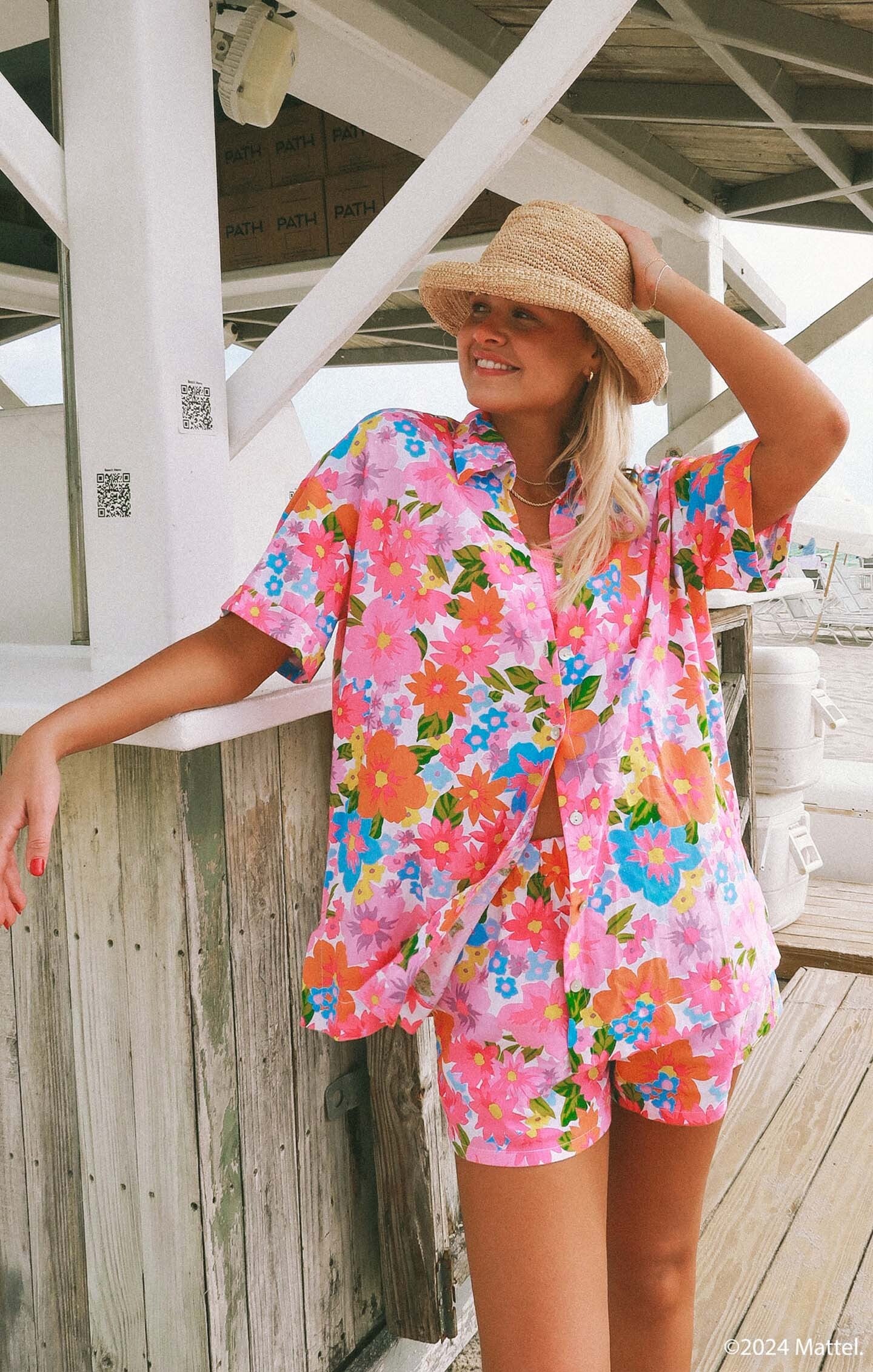 Barbie™ Blooms High Waist Floral Shorts by Hendrix
