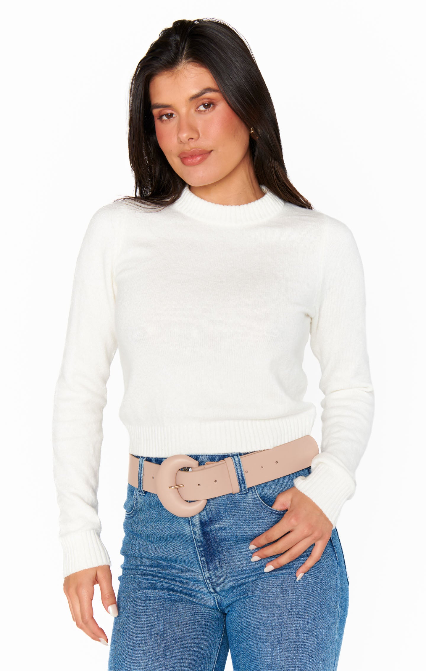 Minimalist Round Buckle Belt in Taupe - Stylish & Versatile