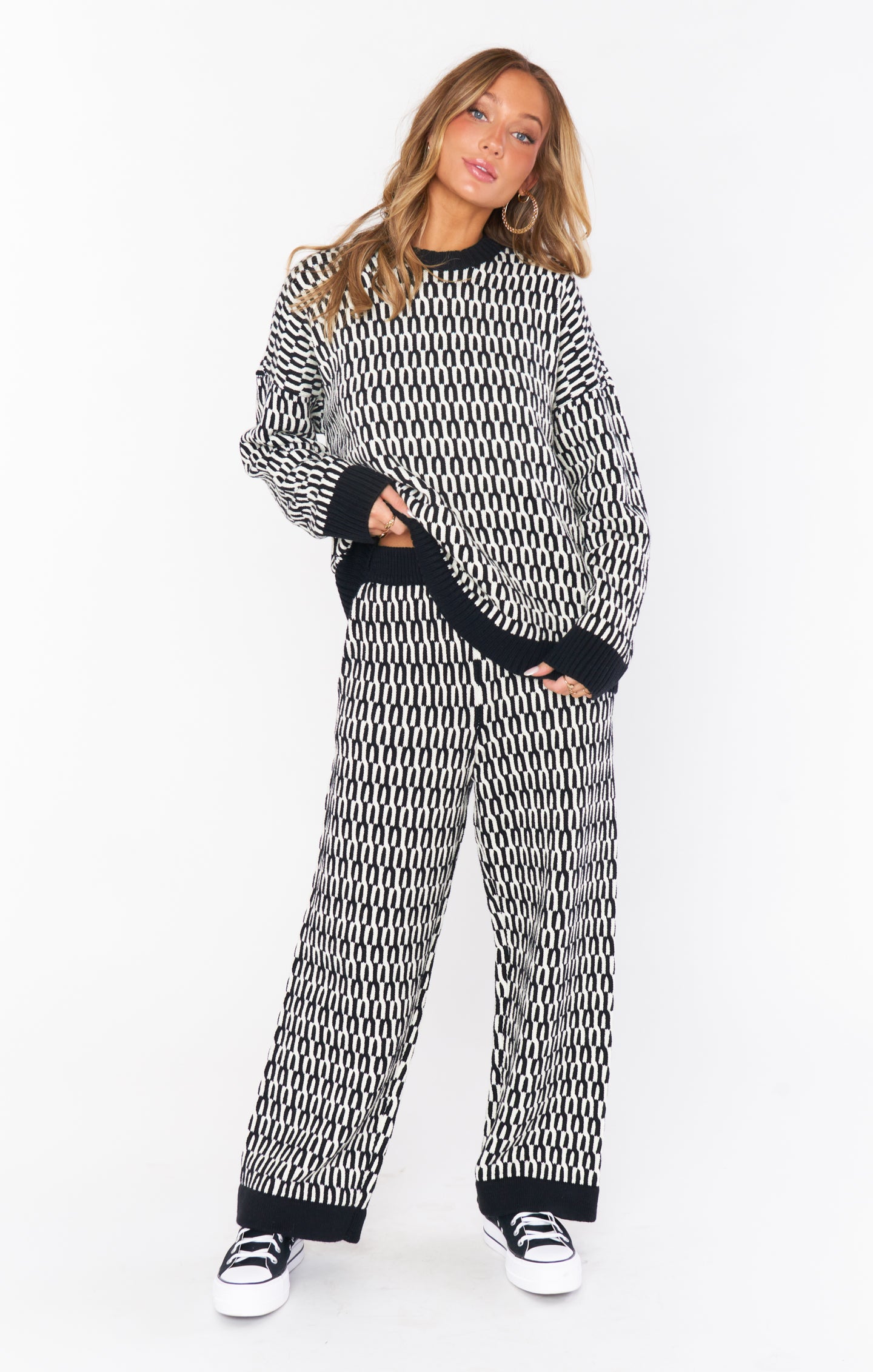 Samson Metro Geo Knit Lounge Pants - Soft Culotte Style