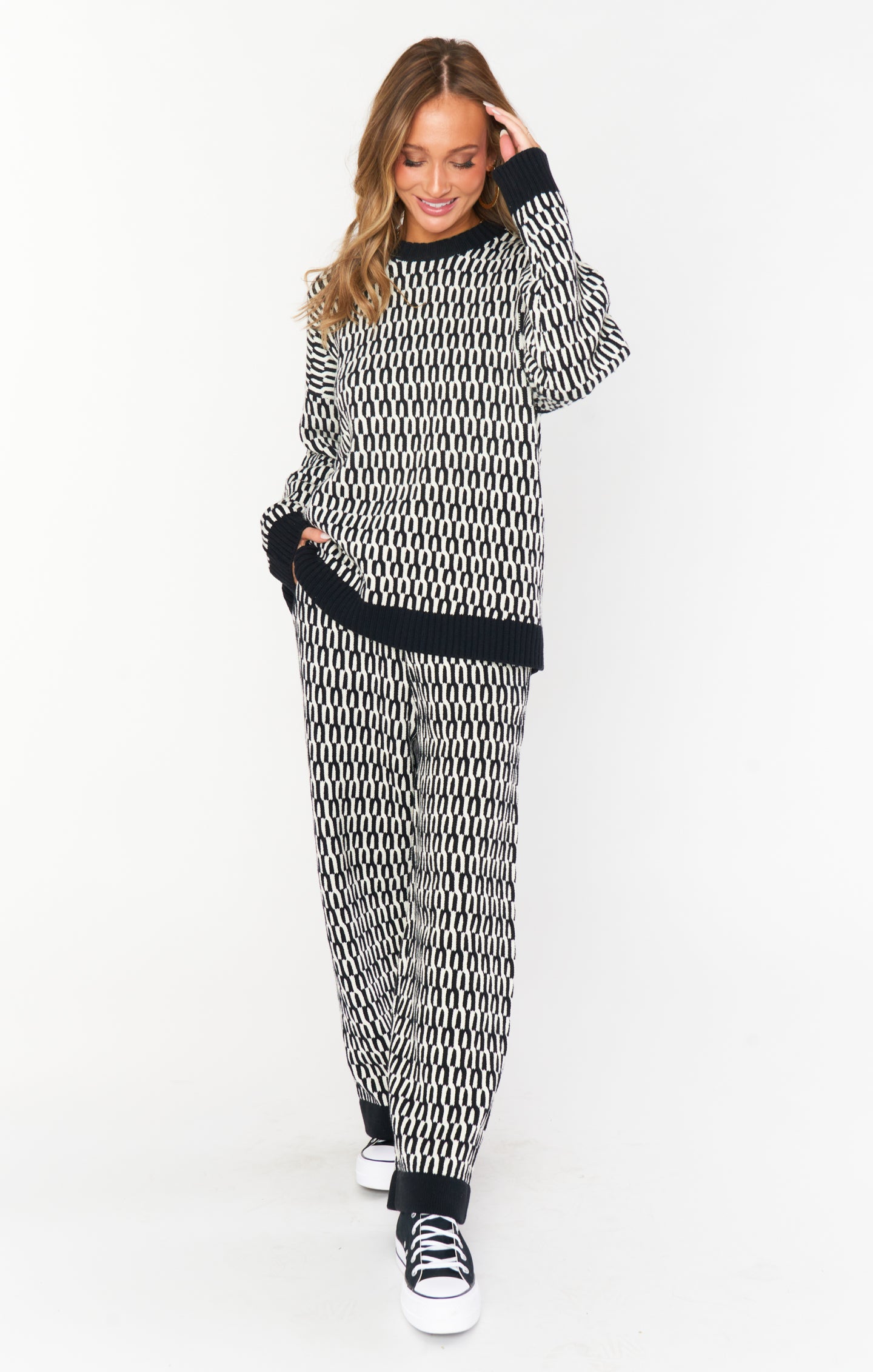 Samson Metro Geo Knit Lounge Pants - Soft Culotte Style