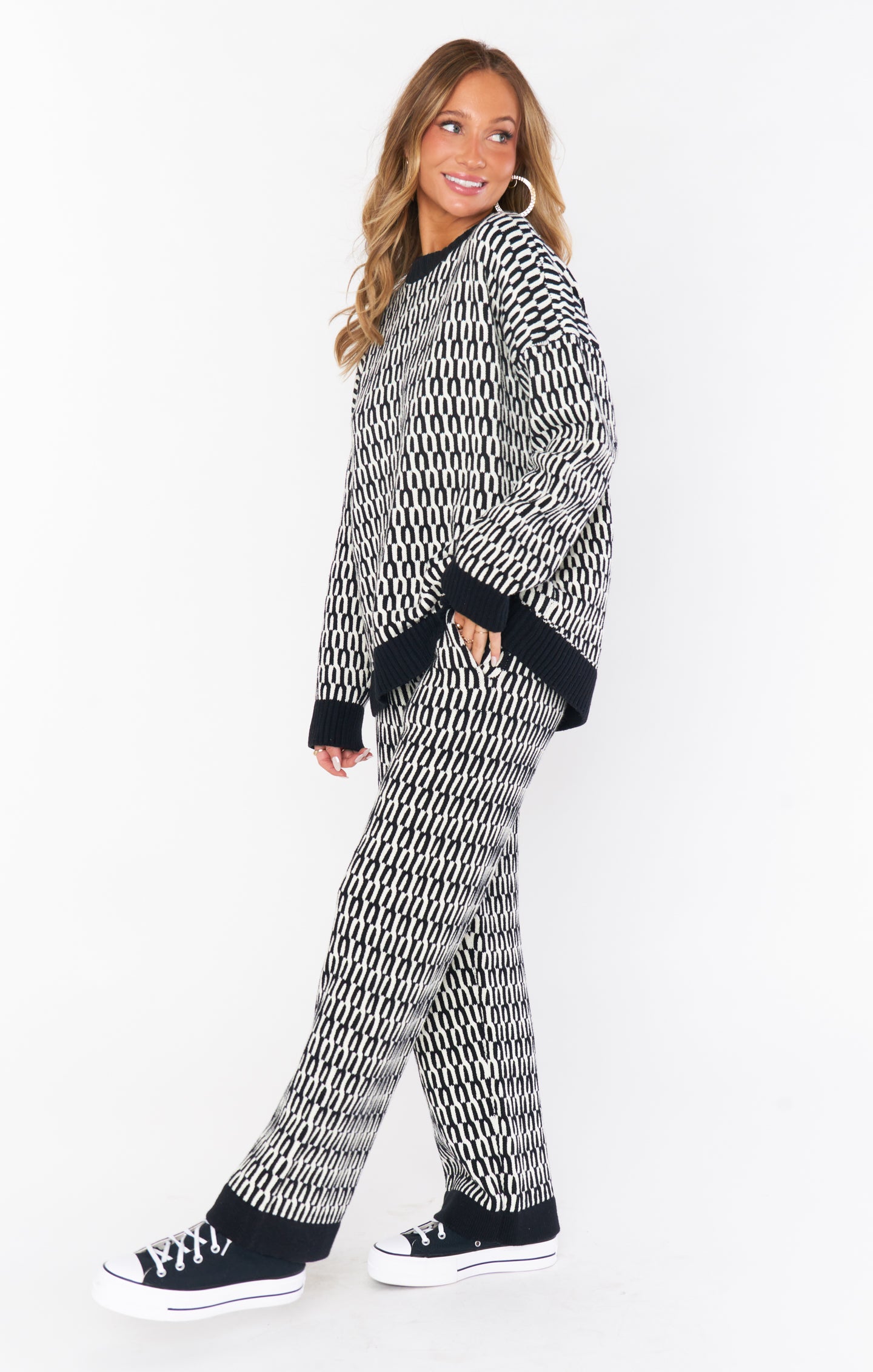 Samson Metro Geo Knit Lounge Pants - Soft Culotte Style