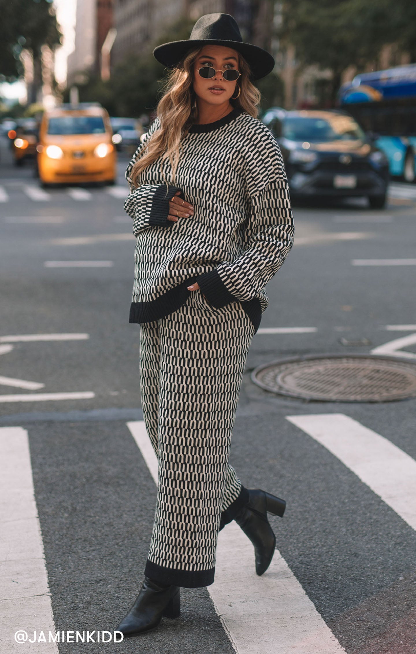 Samson Metro Geo Knit Lounge Pants - Soft Culotte Style