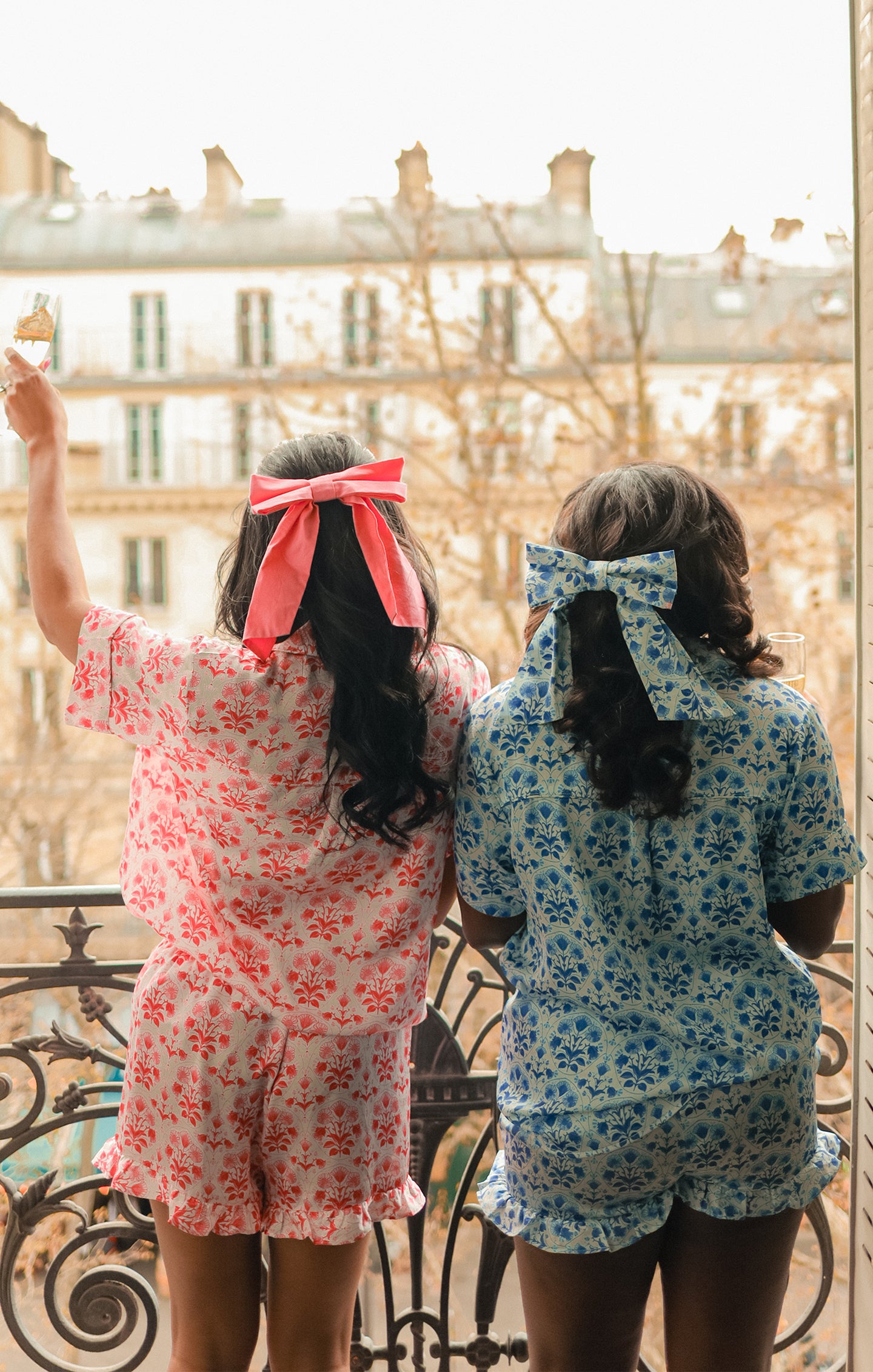 Blue Floral Pajama Set - Teagan Short Sleeve & Shorts