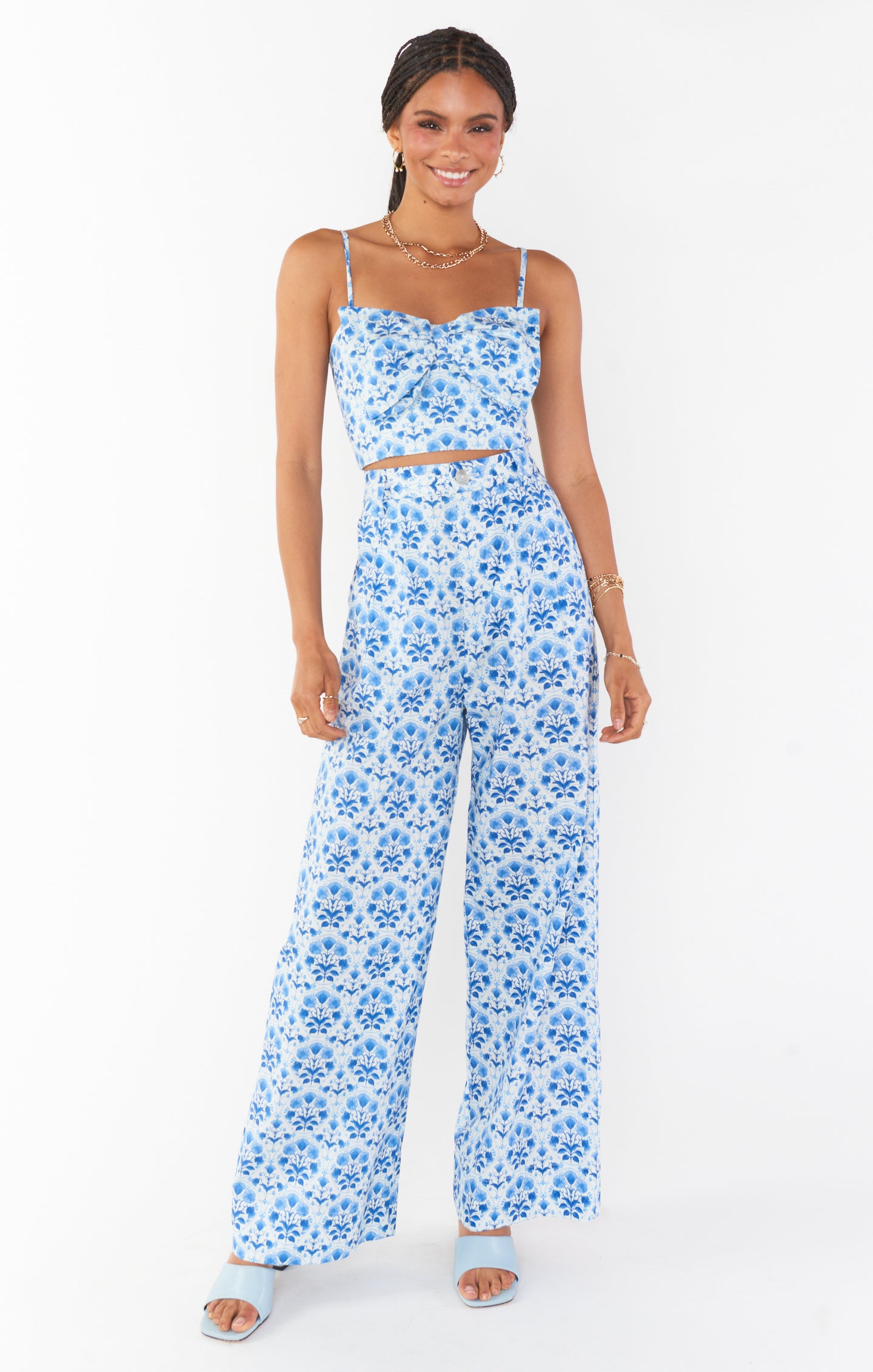Floral Print Elastic Waist Trousers - Rue Trouser by Teagan